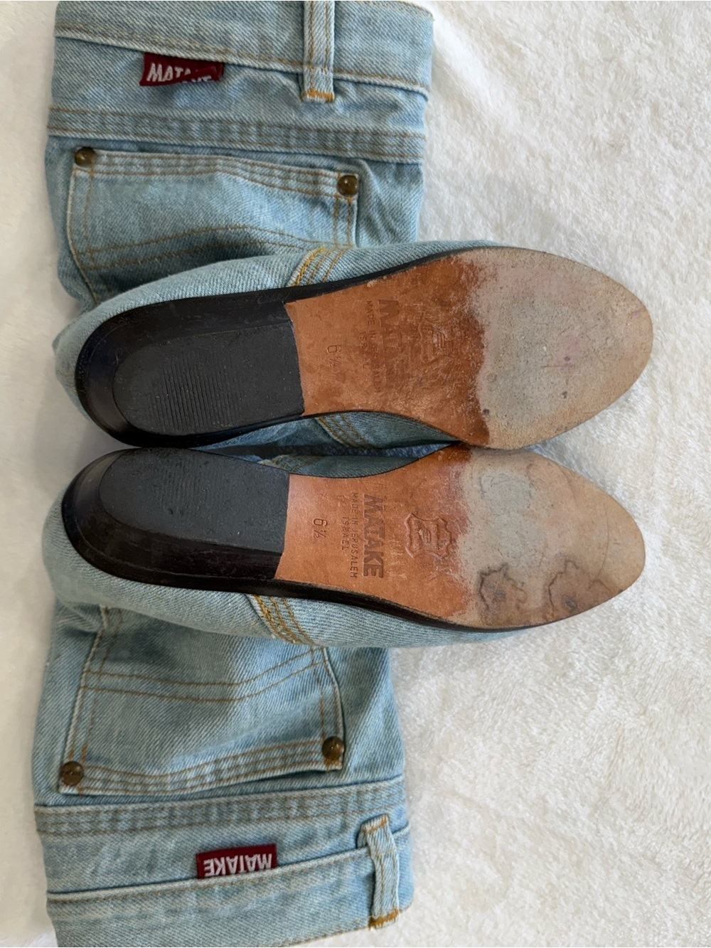 Vintage MATAKE Denim Boots Y2K Western Jean Boots Size 6.5 Rare - Picture 7 of 9